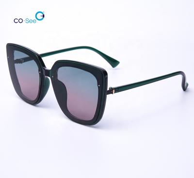 China Oversized PC Cat Eye Big Frame Luxury Sunglasses Modern Design Fashion Sun Glasses for sale