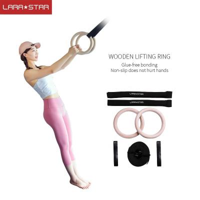 China Wooden Fitness Gym Rings Sports Exercise Gymnastic Rings LS1178 for sale