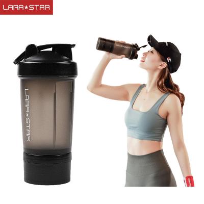 China PP+PE+stainless steel fitness protein powder exercise cup portable shake water cup with scale ball milkshake cup nutrition mixing powder for sale