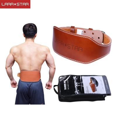 China Customized Durable Logo Leather Weightlifting Waist Lever Gym Fitness Power Lifting Back Support Belt for sale