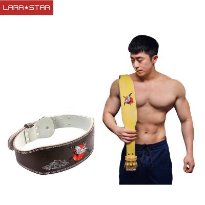 China Adult Microfiber Embroidery Weightlifting Belt Training Back Waist Power-Lifting Support for sale