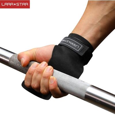 China Weightlifting Exercise Pull Up Wrist Wraps Weightlifting Wrist Bands 3 Holes Palm Protector for sale