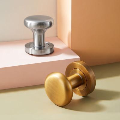 China Modern Minimalist Door Handle Round Rosette Lock Zinc Alloy Door Handle For Wooden Door for sale