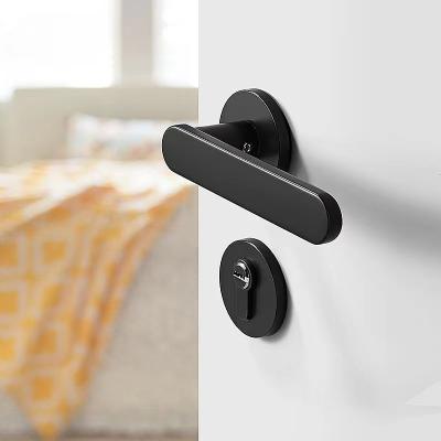 China Modern Luxury Door Handle With Key Lock Black Door Handle Hardware Modern Door Handles for sale