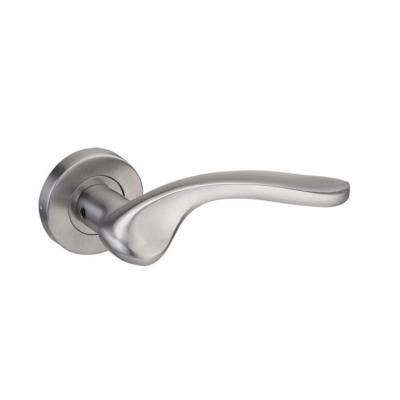 China Traditional Solid Home Decorative Arched Door Handle Arched Lever Handle on Interior Wooden Door Rose Stainless Steel Rose Handle for sale