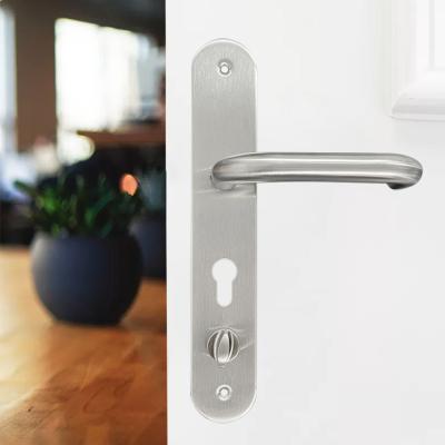 China High Quality Modern Stainless Steel Door Handle With Plate Easy To Install Thumb Turn Plate Door Handle for sale