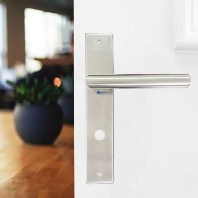 China Modern Custom Stainless Steel Handle On Plate Real Estate Building Security Lock Fire Door Handle for sale