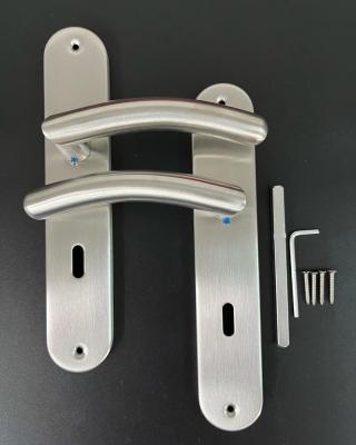 China Modern High Quality Lever Door Handle With Commonly Used Plate Stainless Steel Door Lock Cover for sale