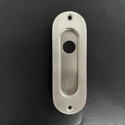 China Traditional Decorative Hardware Fittings Oval Sliding Door Handle With Hidden Lock Stainless Steel Door Handles for sale