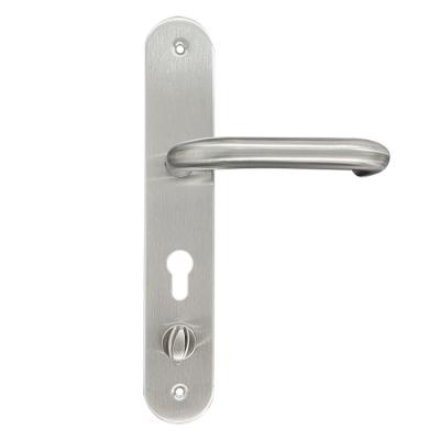 China High Quality Back to Back Door Handle Lever Handle with Oval Plate Stainless Steel Door Handle Metal Along for sale