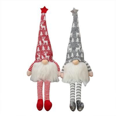 China Simple Cloth Art Christmas Glowing Plush Doll Santa Claus Doll Children Christmas Gift Long Leg Doll for sale