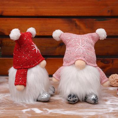 China Simple Horn Hat Christmas Cloth Doll Santa Clause Decoration Dolls Children Christmas Gift Glowing Doll for sale