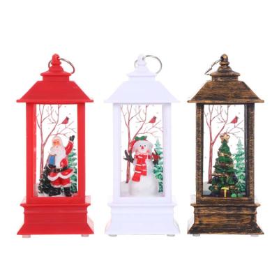 China Simple Christmas Decorations Portable Light Santa Claus Oil Lamps Santa Claus Ornaments With LED Light for sale