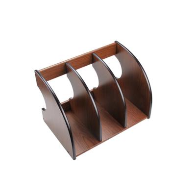 China Stored Wooden Holder Durable Rack File Storage Magazine Book Organizer Magazine Folder Desktop Folder Holder for sale