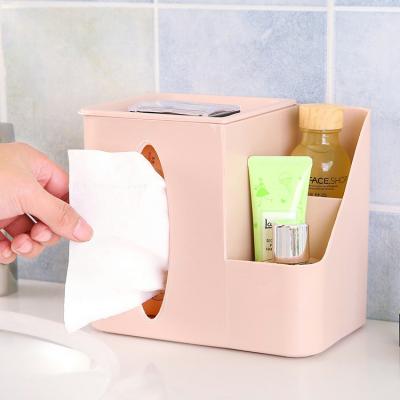 China Durable Remote Control Desktop Towel Holder Storage Box Plastic Tissue Salon Tissue Tissue Box for sale