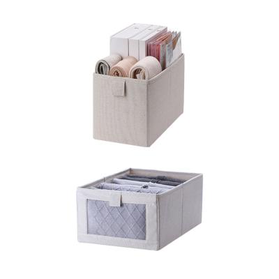 China Cotton Canvas Fabric Art Storage Box Closet Storage Box Foldable Clothes Storage Box for sale