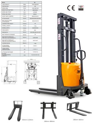 China China Factory Corrosion Protection 2ton Self Lifting Stacker Semi Electric Stacker for sale