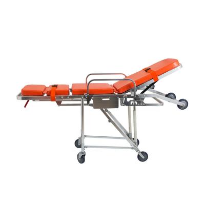 China Aluminum Folding Metal Ambulance Stretcher Medical Equipment Chair Loading Stretcher for sale