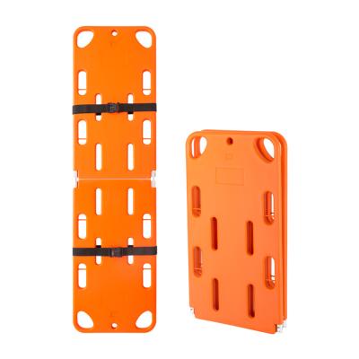 China Two-folded spine panel plastic first aid medical pe plastic four-folded stretcher for sale