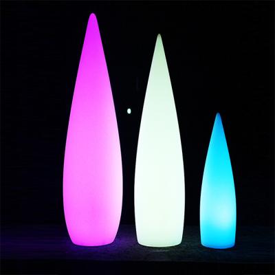 China Portable Glowing Events Decoration Led Cone Shape Pillar Door Light Floor Lamp for sale