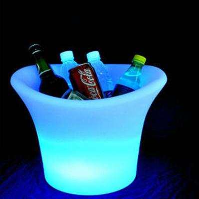 China Viable Nightclub Color Changing Light Bar Furniture Waterproof Plastic Modern Led Beer Ice Container Bucket For Sale for sale