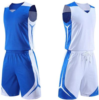 China FREE SAMPLE Basketball Uniforms Antibacterial Sports Jersey W/Athletic Shorts Reversible White Team Uniforms For Sports Scrum Bulk for sale