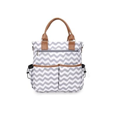 China 2019 Wholesale Custom Multifunctional Chic Diaper Backpack Factory Stripe Baby Diaper Bag Backpacks With Black And White Stripe for sale