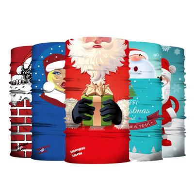 China Breathable Adult Scarf Santa Claus Neck Gaiter Seamless Tube Ski Mask Multifunctional Xmas Kid Christmas Decoration Face Bandanas for sale