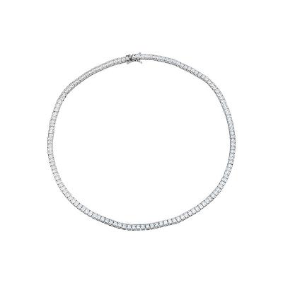 China European and American Hop Diamond Necklace Brilliant Byzantine Full Diamond 4mm Wholesale Fashionable Tennis Chain Hip Link Necklace for sale