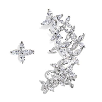 China Fashion S925 Sterling Silver CLASSIC Full Diamond Zircon Full Sky Star Carbone Cut Popular Stud Earrings for sale