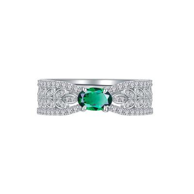 China Ring S925 Emerald Ring CLASSIC female superior sterling silver European and American hot sale original design for sale