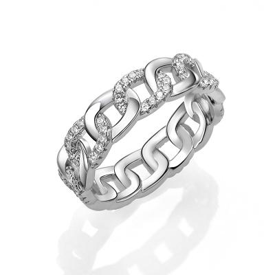 China Popular Wholesale Punk 925 Sterling Silver Oval Cz Diamond Eternity Ring For Women for sale