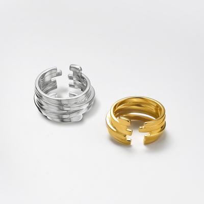 China INS Heavy Industry Fashionable Popular Gold Plated Design 925 Silver Ladies Ring for sale