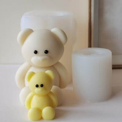 China New design viable wholesale silicone mold handmade diy candles cake decoration silicon cute bear making molds candle mold for sale