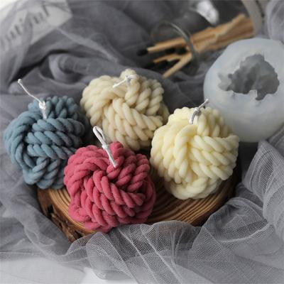 China New design yarn ball shape handmade scented candle mold diy unique creative viable candle mold custom silicone candle molds for sale