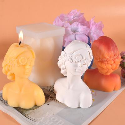 China Wholesale DIY New 3d Figure Human Lady Girls Decorative Viable Unique Human Lady DIY Silicone Candle Molds For Candle Making for sale