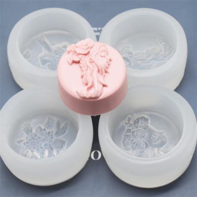 China Wholesale DIY Handmade Creative Non-Stick Silicon Cake Decorating Girls Candle Moon Cake Molds Handmade Food Grade Silicone Soap Molds for sale