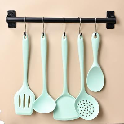 China Viable Green Heat Resistant Nonstick Silicone Utensil Set Spatula Utensilios De Cocina 5pcs Kitchenware Cooking Cooking Utensils for sale