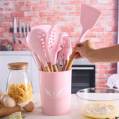 China Kitchen accessories 12 pcs chef cookware household hotel restaurant cookware silicone kitchen utensils viable home set for sale