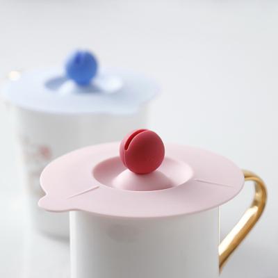 China Non Spill Cute Customized Food Grade Rubber Splash Dustproof Sealing Coffee Mug Lid Silicone Drinking Cover for sale