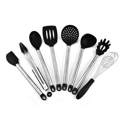 China Hot-selling Eco-friendly Silicone and Stainless Steel Feature Top Quality Kitchen Utensil Set / 8 Stocked for sale