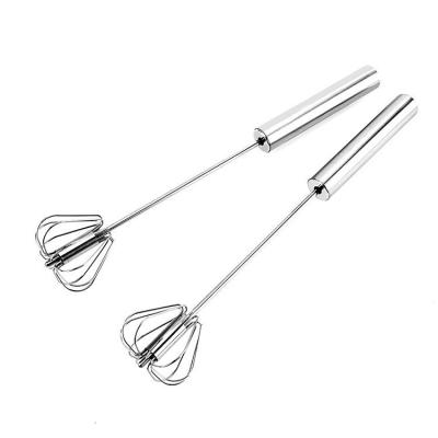 China Viable Wholesale Semi-automatic Kitchen Tools Tableware Cake Baking Tools 10/12/14 Inch Turning Stainless Steel Beater Egg Beater Egg Beater for sale