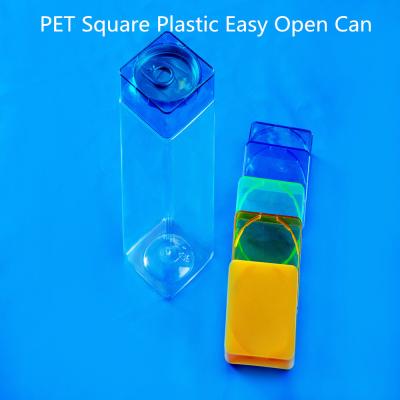 China 450ml Rectangular Candy Clear Plastic / Pet Bottle for sale