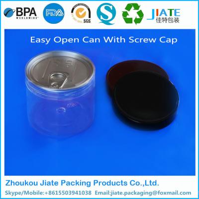 China Plastic Candy Factory PET Easy Open Cans For Nuts Packaging for sale