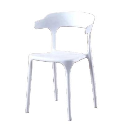 China Contemporary Modern White Cafe Chair Stackable Living Room Furniture Restaurant Plastic Crossback PP Plastic Outdoor Chair for sale