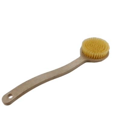 China All Natural Handle Brush Body Bath Wheat Straw Product Eco Friendly Long Brushes, Sponges for sale