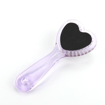 China PS/sand paper heart-shape double sides brush with sand paper nail brush for dust nail brush for sale