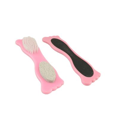 China NAIL 2 Side Sand Paper Brush Pink Pumice Stone Indonesia Pumice Stone With Handle for sale