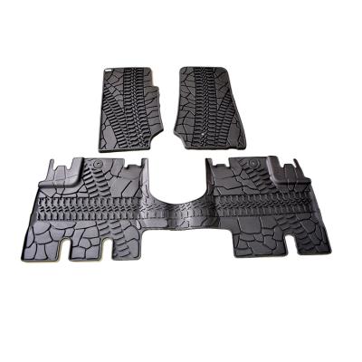 China Car 4 Rubber Doors Car Mats Rubber Suit For Jeep Wrangler JK 2007+ Offroad Floor Mat For Jeep Accessories for sale