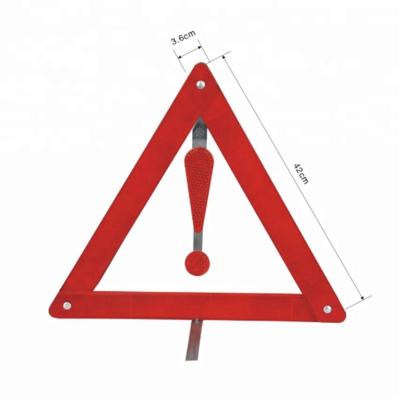 China GPPS+IRON Reflective Hazard Truck Emergency Roadside Safety Triangles Warning Sign Breakdown for sale